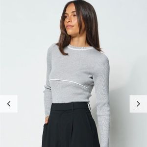 Apero Maternity Rowe Knit Top Grey M NWT